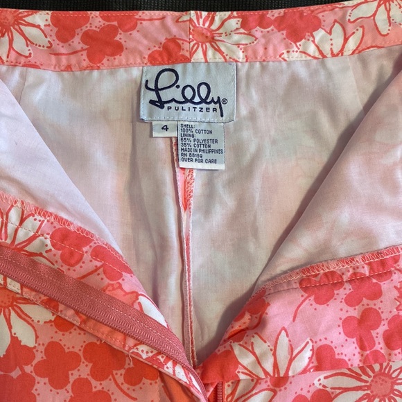 Lilly Pulitzer vintage white tag Pigs in a Blanket print cropped pants lined - Picture 3 of 14